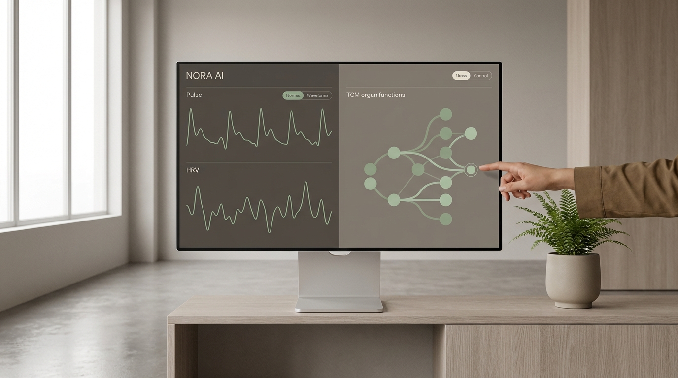 NORA AI data visualization showing biomarker analysis and protocol adaptation